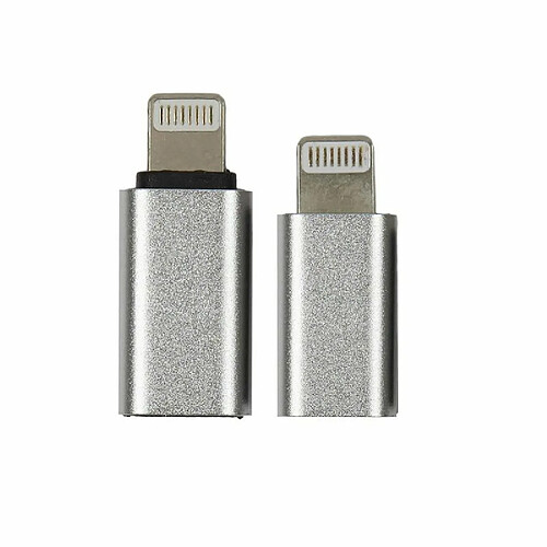 Paris Prix Lot de 2 Adaptateurs USB Port Lightning 2cm Gris