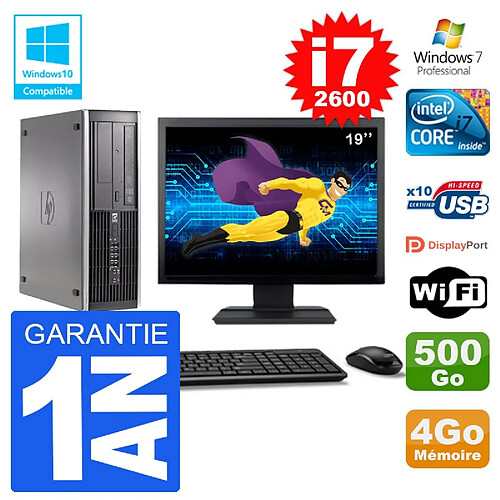 PC HP 6200 SFF Ecran 19" Intel i7-2600 RAM 4Go Disque 500Go Graveur DVD Wifi W7 · Occasion