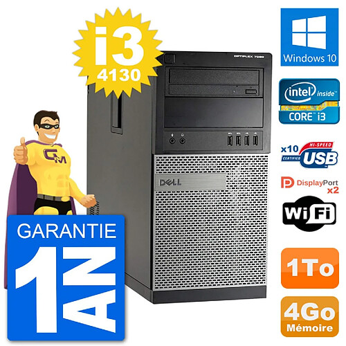 PC Tour Dell 7020 Intel Core i3-4130 RAM 4Go Disque Dur 1To Windows 10 Wifi · Occasion