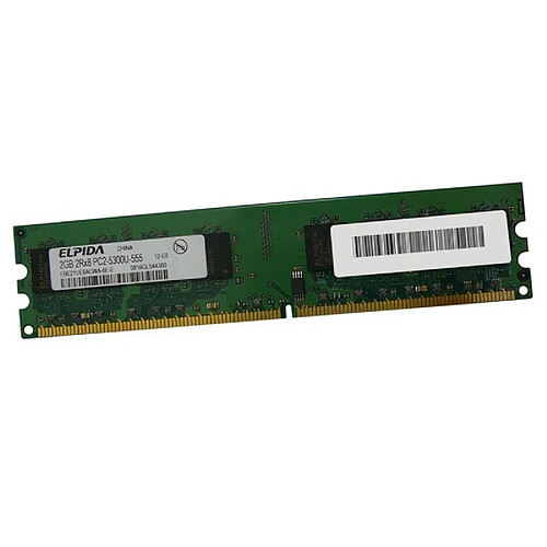 2Go RAM ELPIDA EBE21UE8ACWA-6E-E DDR2 PC2-5300U 667Mhz 240-Pin 2Rx8 1.8v CL5 · Occasion