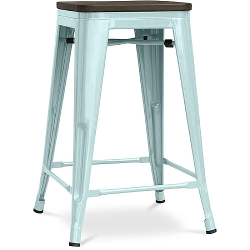 ICONIK INTERIOR Tabouret Stylix en bois - Métal - 60cm Vert pâle