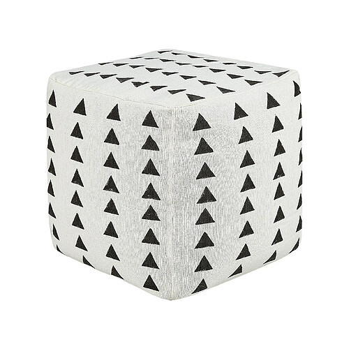 Beliani Pouf 45 x 45 cm blanc et noir TARODI