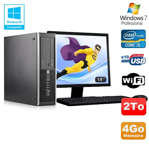 Lot PC HP Elite 8300 SFF I5-3470 3.2GHz 4Go 2To Graveur Wifi W7 + Ecran 19" · Occasion