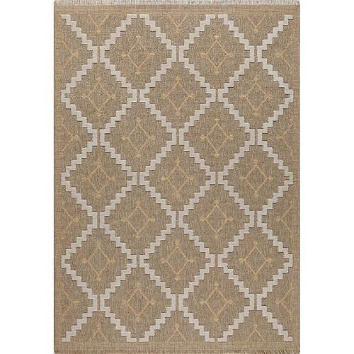 Jardindeco Tapis intérieur extérieur aspect jute jaune Tijuana 9041 180 x 67 cm.