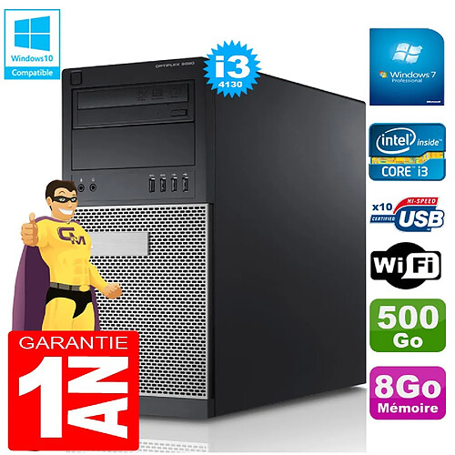 PC Tour DELL 9020 Core I3-4130 Ram 8Go Disque 500 Go Graveur DVD Wifi W7 · Occasion