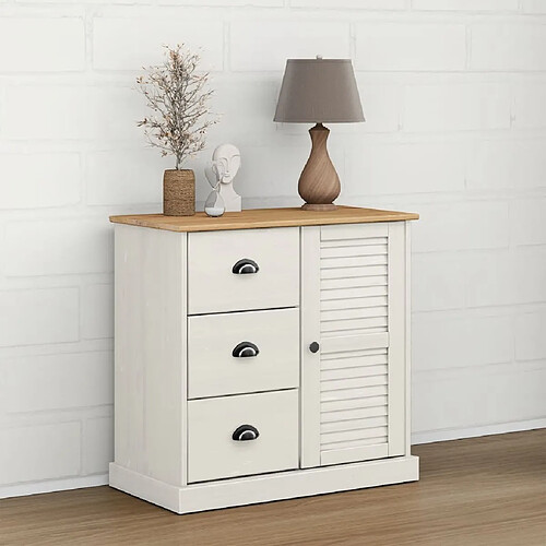 Maison Chic Buffet commode,console avec tiroirs pour rangement VIGO 78x40x75 cm blanc bois massif de pin -MN66712