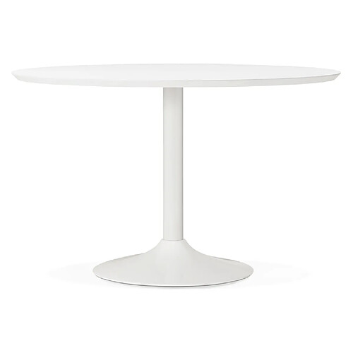 Alterego Table à diner/de bureau ronde 'BARABAR' en bois blanc - Ø 120 cm