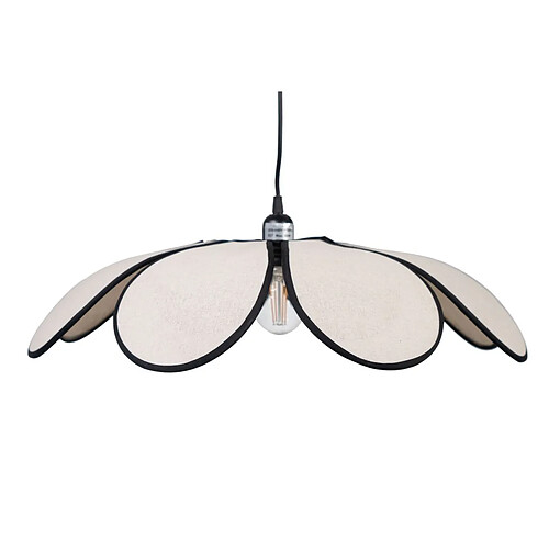 Suspension Romimex Noir Naturel Bambou Fleur 53 x 15 x 53 cm