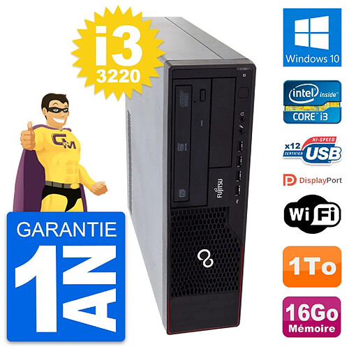 PC Fujitsu Esprimo E910 DT Intel i3-3220 RAM 16Go Disque Dur 1To Windows 10 Wifi · Occasion