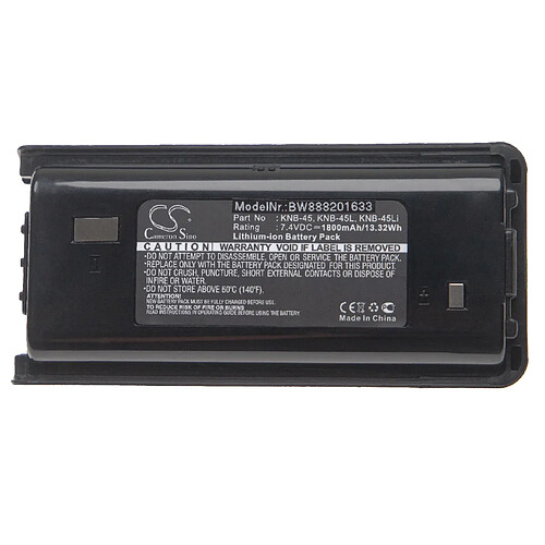 vhbw batterie remplace Kenwood KNB-45, KNB-45L, KNB-45Li pour radio talkie-walkie (1800mAh 7,4V Li-Ion)