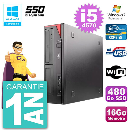 PC Fujitsu Esprimo E520 DT i5-4570 RAM 16Go SSD 480Go Graveur DVD Wifi W7 · Occasion