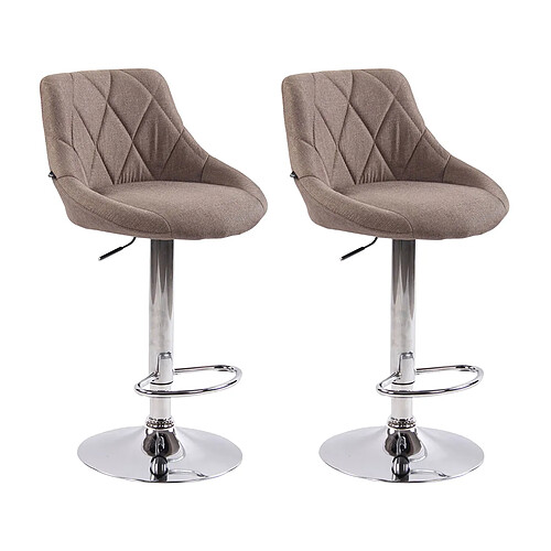 Non Lot de 2 tabourets de bar Lazio tissu C