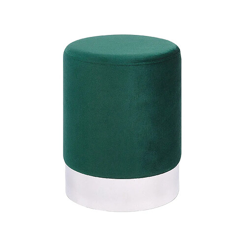 Beliani Pouf en velours vert BRIGITTE