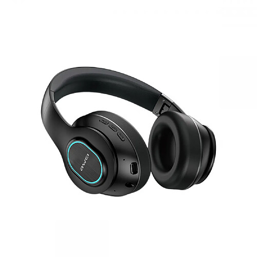 General Casque Bluetooth, casque sans fil sur l'oreille, casque stéréo pliable Hi-Fi pour les jeux, cache-oreilles doux et léger, microphone antibruit rétractable.(noir)