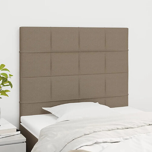 vidaXL Têtes de lit 2 pcs Taupe 90x5x78/88 cm Tissu