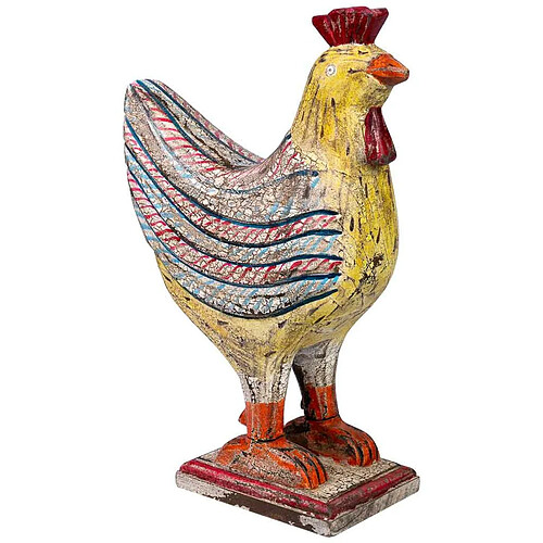 Figurine Décorative Alexandra House Living Bois de manguier Coq 15 x 41 x 31 cm