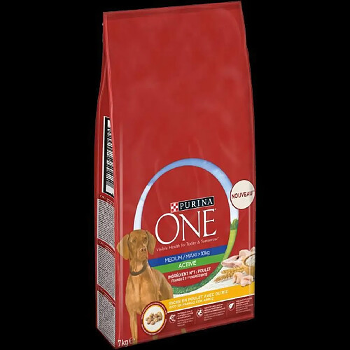 PURINA ONE Croquettes Chien Medium Maxi Active Au Poulet et Riz 7kg