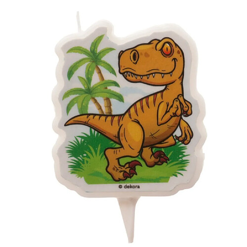 BOUGIE 2D ANNIVERSAIRE DINOSAURE 7,5CM