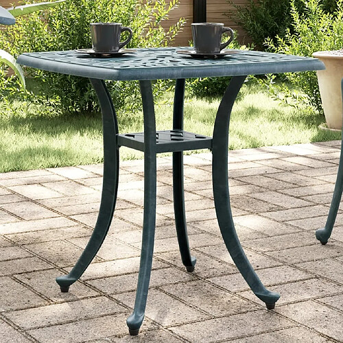 vidaXL Table de jardin vert 53x53x53 cm aluminium coulé