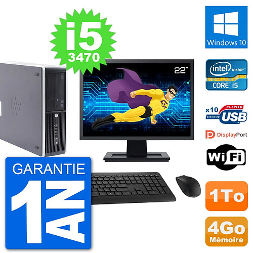 PC HP Compaq Pro 6300 SFF Ecran 22" i5-3470 RAM 4Go Disque 1To Windows 10 Wifi · Occasion