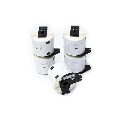 vhbw 5x Rouleau d'étiquettes autocollantes pour Brother P-Touch QL-500BW, QL-550, QL-560, QL-560VP, QL-570, QL-580, QL-580N comme DK-11202.