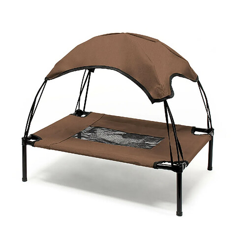 Helloshop26 Transat chien marron 76 cm 20kg max lit surélevé protection soleil M relax 16_0000530