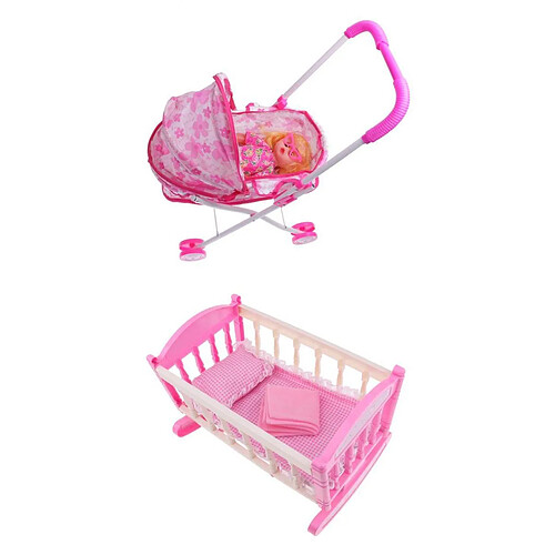 Berceau Bébé Lit de Poupée et Poussette Pour 9 "-11" Reborn Poupée Fille Jouets Enfants