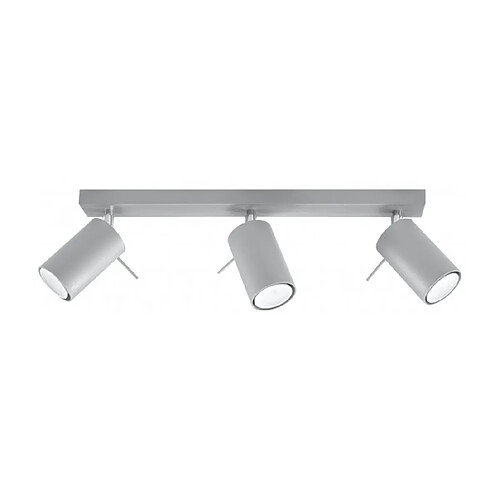 Luminaire Center Plafonnier RING acier gris 3 ampoules