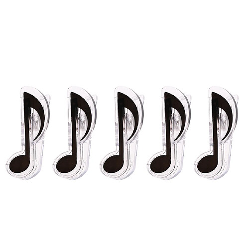 5 pièces en plastique musique note livre page clip musique support accessoire noir