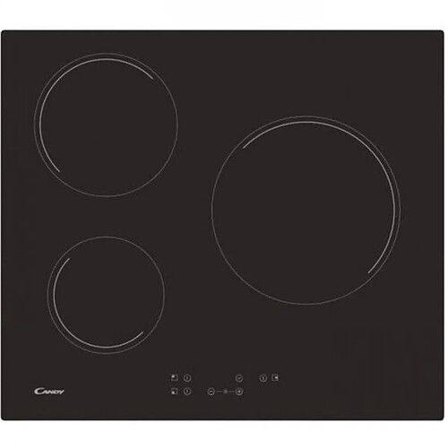 Plaque de Cuisson - Vitroceramique CANDY CH63CT - - 5500W - 3 foyers - Noir