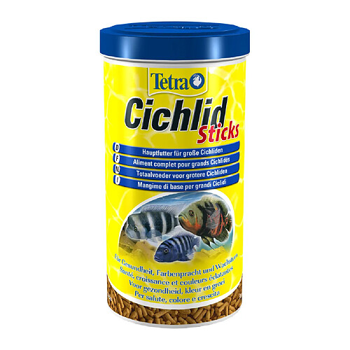 Aliment complet spécial cichlidés Tetra cichild sticks 1 litre.