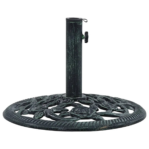 vidaXL Socle de parasol Vert 9 kg 40 cm Fonte