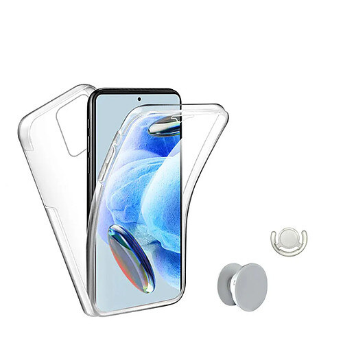 Kit 3x1 PROTECTION IMPACT 360 ° + 1 SuppOrt GripHolder + 1 SUPPORT DE PRIMINEUX WHITE Phonecare pour Xiaomi Redmi 13C - Transparent / blanc