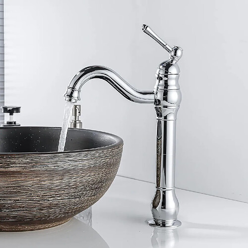 Robinet de Lavabo Rétro, Robinet Salle de Bain en Laiton Bronzé