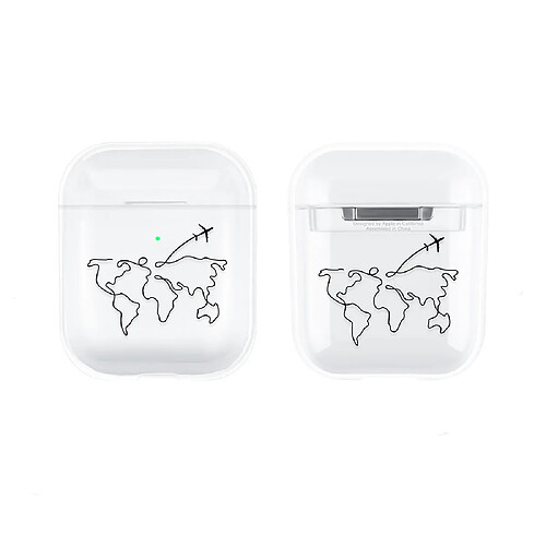 Shot Coque Carte du Monde pour "AirPods" Boitier de Charge Housse Protection