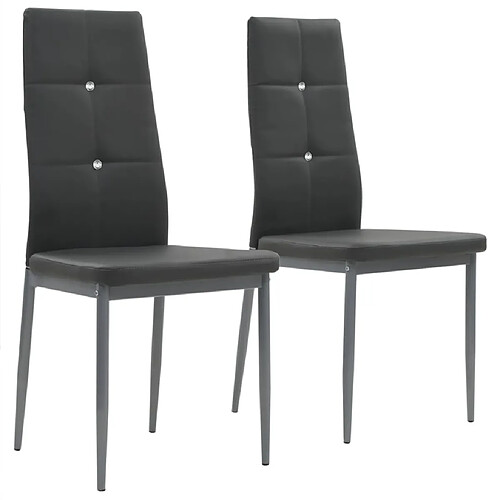 Decoshop26 Lot de 2 chaises de salle à manger cuisine design moderne synthétique gris CDS020574