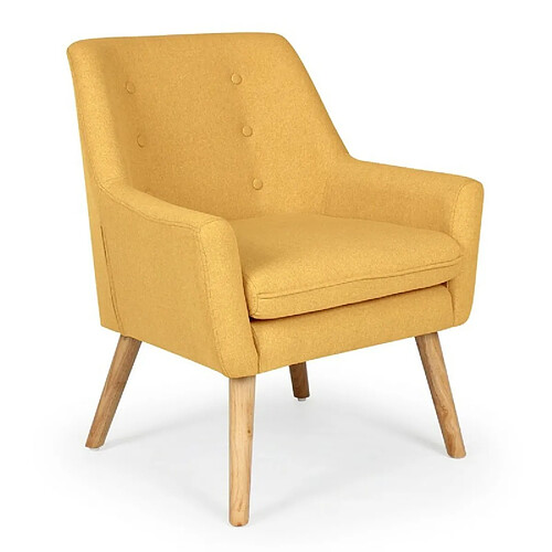 Paris Prix Fauteuil Design en Tissu Luigi 85cm Jaune