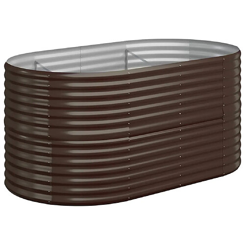 Maison Chic Jardinière,Lit surélevé de jardin - Bac à fleurs - pot de fleur Acier enduit de poudre marron -GKD66783