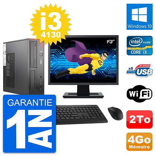 PC Fujitsu E520 DT Ecran 19" Intel i3-4130 RAM 4Go Disque 2To Windows 10 Wifi · Occasion