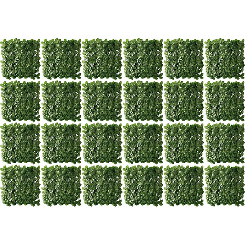 Jet7Garden Plaques clipsables de feuillage artificiel 6m² (Lot de 24) Rosier veiné.