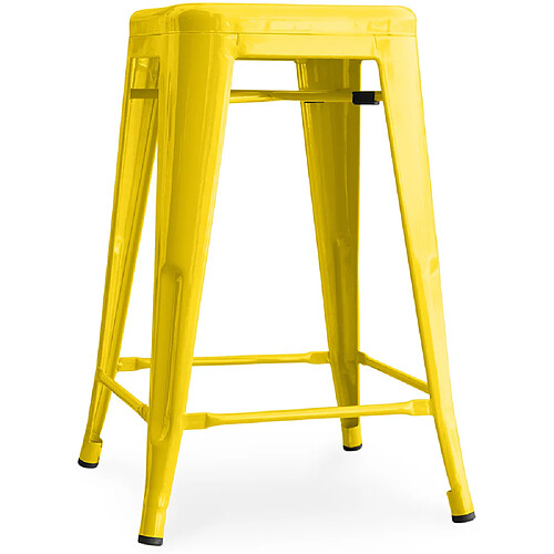 ICONIK INTERIOR Tabouret de bar - Design industriel - 60cm - Nouvelle édition - Stylix Jaune