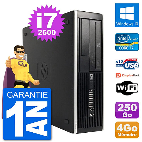 PC HP Compaq 6200 Pro SFF Intel i7-2600 RAM 4Go Disque Dur 250Go Windows 10 Wifi · Occasion