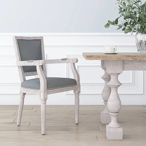 Maison Chic Chaises à manger,Chaise pour cuisine Gris foncé Tissu -MN82500