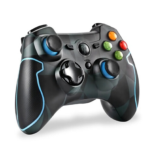 Winkoo.fr [Manette PC/PS3 Sans Fil] Manette de Jeu avec Double Vibrations pour PC PS3, Camouflage Bleu