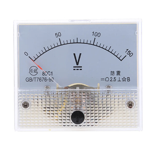 85c1 dc rectangle ampèremètre ampèremètre testeur analogique panneau voltmètre 0-150 v