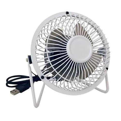 Totalcadeau Ventilateur blanc inclinable pour port USB vert pastel