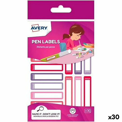 Étiquettes autocollantes Avery 50 x 10 mm Rose Polyéthylène Violet (30 Unités)