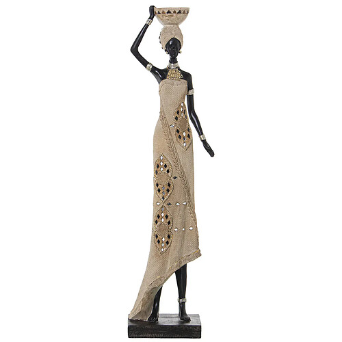 Figurine Décorative Alexandra House Living Beige Plastique Africaine 15 x 19 x 63 cm