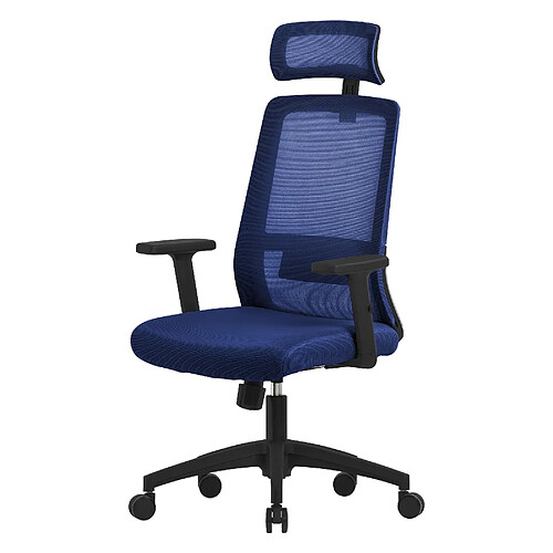 ML-Design Chaise de bureau gaming d'ordinateur ergonomique pivotante avec roulettes navy