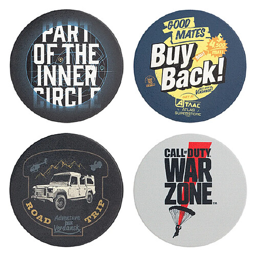 Gaya Entertainment Set de 4 Sous-verres Warzone Officiel